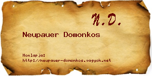 Neupauer Domonkos névjegykártya